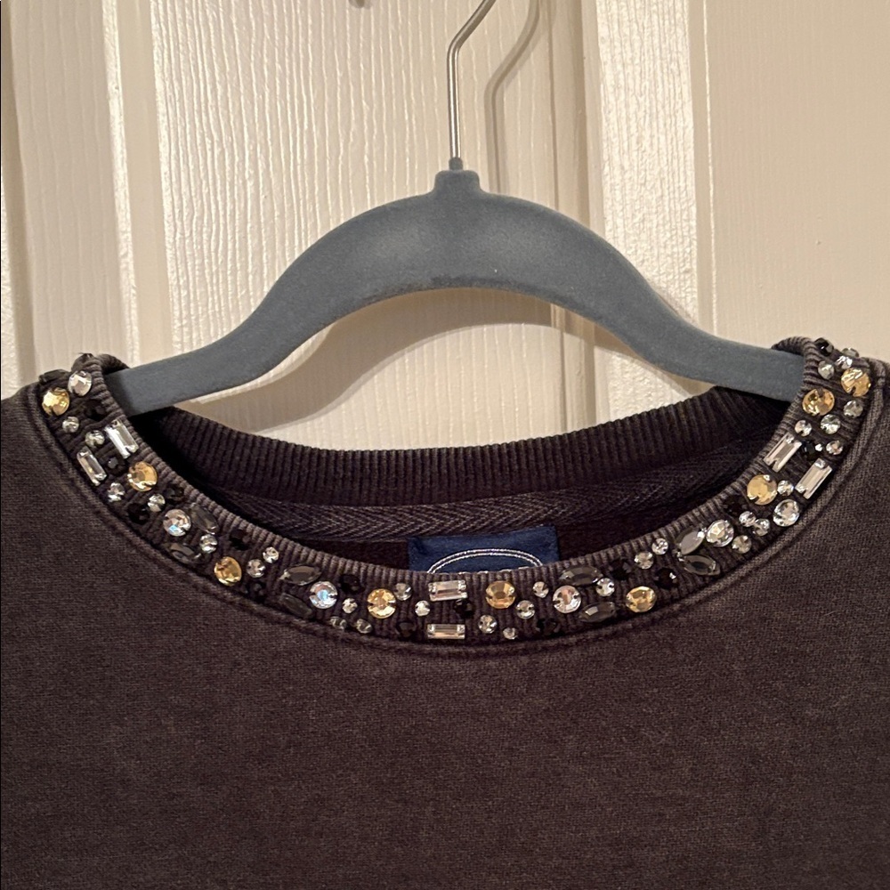 Embellished Black Crew Neck Sweatshirt - Picture 2 of 6